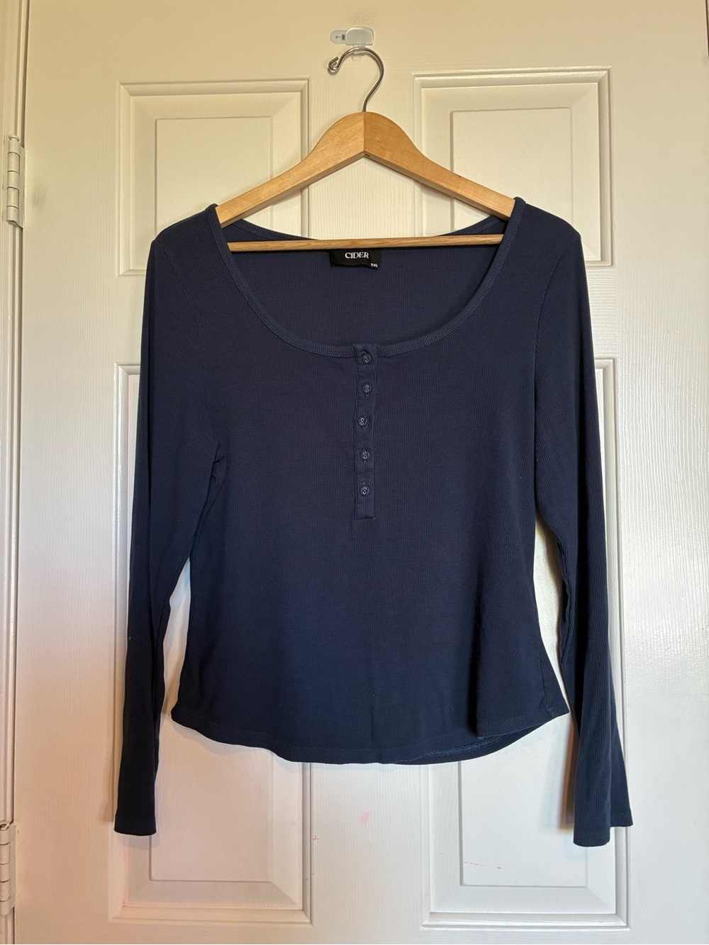 Cider Navy Long-Sleeve Scoop Henley